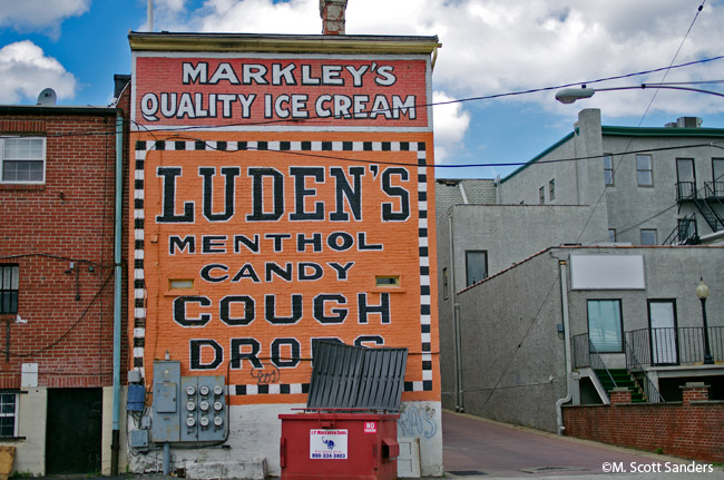 Merkley's restoed ghost sign, Pottstown, PA