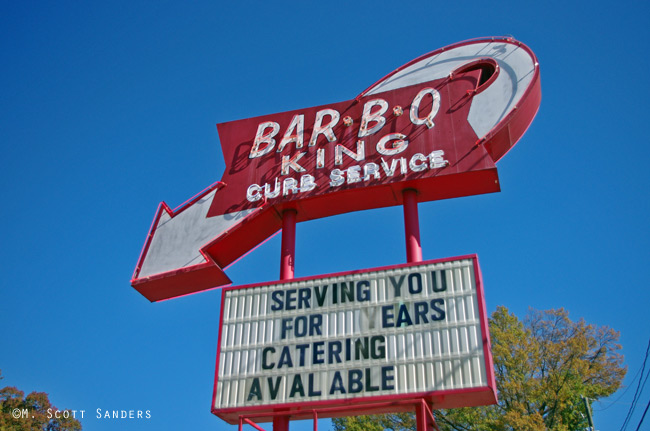 Bar-B-Q King neon sign, Charlotte, NC