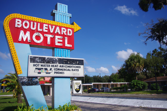 The Boulevard Motel neon sign, DeLand, Florida