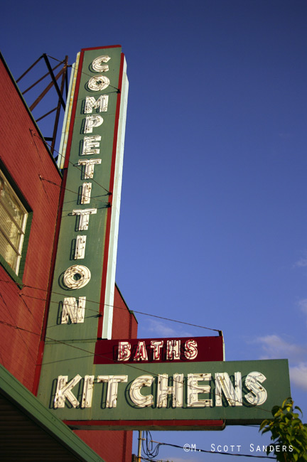 Competition KItchens and Baths neon sign, BInghamton, NY